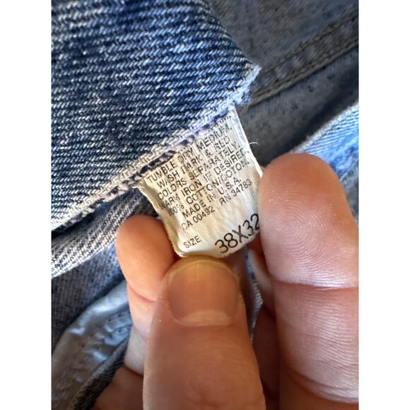 Vintage Lee Black Tag USA Made Faded Medium Wash 38x32 (tagged) Blue Jeans - Picture 2 of 9